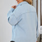 Plus Size Snap Down Pocketed Denim Jacket