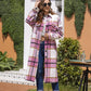 MeiMei Plaid Button Up Dropped Shoulder Coat