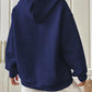 Textured Drawstring Drop Shoulder Hoodie