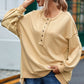 Buttoned Dropped Shoulder Sweatshirt