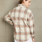 Double Take Plaid Half-Zip Collared Curved Hem Sweatshirt