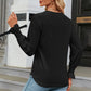 V-Neck Flounce Sleeve Blouse