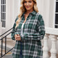 Mandy Pocketed Plaid Collared Neck Long Sleeve Shirt