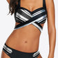 Striped Crisscross Tie-Back Bikini Set