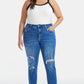 BAYEAS Full Size Distressed High Waist Mom Jeans