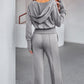 Dropped Shoulder Hoodie and Drawstring Pants Active Set