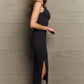 Sew In Love Full Size For The Night Fitted Sleeveless Midi Dress in Black