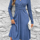 Crisscross Surplice Neck Long Sleeve Dress