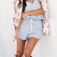 Pocketed Half Button Sleeveless Denim Romper