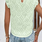 Frill Mock Neck Cap Sleeve Top