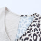 Leopard Color Block V-Neck Blouse