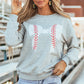 Bow Graphic Round Neck Long Sleeve Sweatshirt