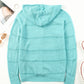 Zip-Up Raglan Sleeve Openwork Hooded Cardigan