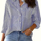 Striped Collared Neck Long Sleeve Shirt