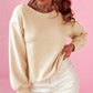 Bow Cutout Round Neck Long Sleeve Sweatshirt