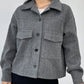 Button Up Dropped Shoulder Long Sleeve Outerwear