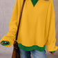 Contrast Round Neck Long Sleeve Sweatshirt