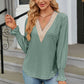 V-Neck Flounce Sleeve Blouse