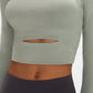 Long Sleeve Cropped Top With Sports Strap