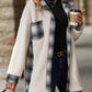 Plaid Button Up Long Sleeve Fuzzy Outerwear