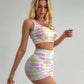 Letter Printed Wide Strap Top and Shorts Active Set