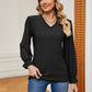 V-Neck Flounce Sleeve Blouse