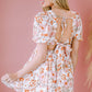 Floral Tie-Back Puff Sleeve Dress