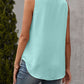 Ivy Lane Solid Notched Sleeveless Blouse