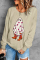 Ghost Graphic Dropped Shoulder Sweatshirt Beige