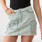 Le Lis High Waist Cargo Denim Mini Skirts