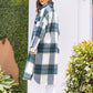 MeiMei Plaid Button Up Dropped Shoulder Coat