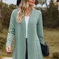 Textured Open Front Long Sleeve Cardigan