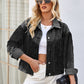 Tassel Button Up Dropped Shoulder Denim Jacket