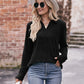 Mandy Decorative Button Johnny Collar Long Sleeve Blouse