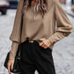 Round Neck Lantern Sleeve Blouse