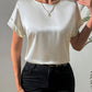 Round Neck Short Sleeve Blouse