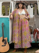 Plus Size Printed Open Front Cover Up and Pants Set Multicolor