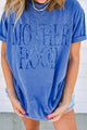 MOTHERHOOD Letter Graphic T-Shirt Blue