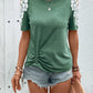 Perfee Lace Detail Round Neck Short Sleeve T-Shirt