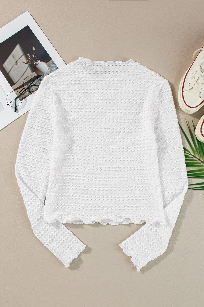 Long Sleeve Jacquard Slim Top