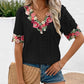 Ivy Lane Eyelet Embroidered V-Neck Short Sleeve Blouse