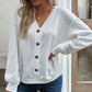 V-Neck Dropped Shoulder Blouse