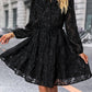 V-Neck Long Sleeve Buttoned Dress