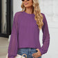 Round Neck Lace Long Sleeve Top