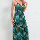 Printed Surplice Maxi Cami Dress