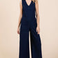 Mittoshop Sleeveless Wide Leg Denim Jumpsuit