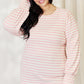 Celeste Full Size Long Bishop Sleeve Striped Top