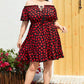 Plus Size Heart Print Off-Shoulder Tied Dress