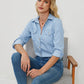 Pocketed Button Up Long Sleeve Denim Shirt