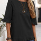 Ruffled Round Neck Half Sleeve Blouse